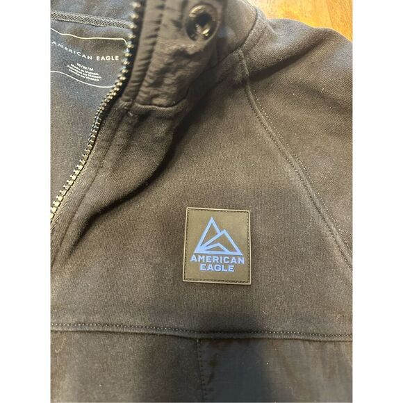 American Eagle Men’s Black Zip-Up Jacket Size Medium - Picture 4 of 10